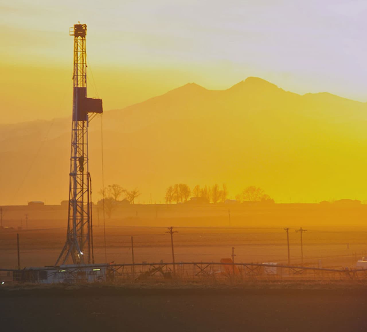 Oil and gas field with infrastructure